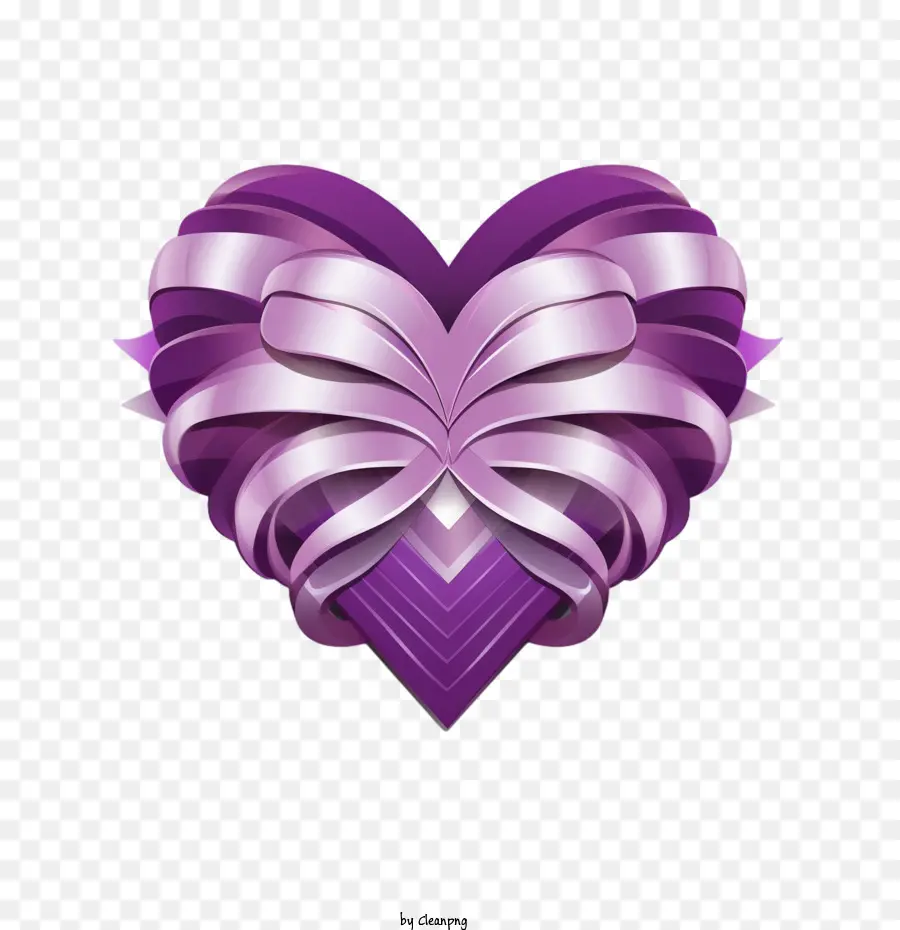 Journée Du Cœur Violet，Coeur De Ruban Violet PNG