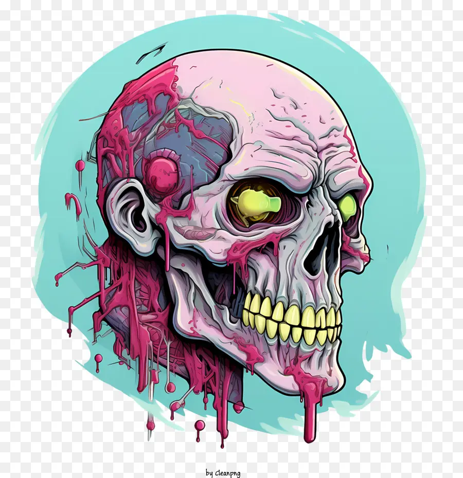 Zombie Crâne，Crâne PNG
