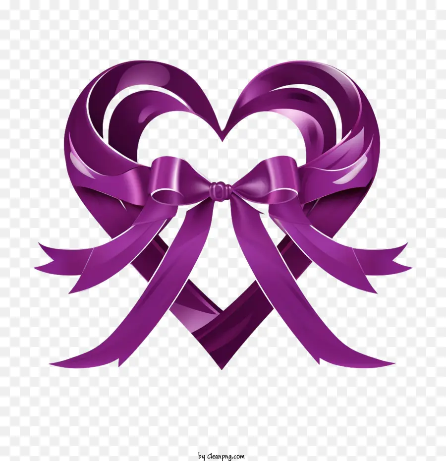 Journée Du Cœur Violet，Coeur De Ruban Violet PNG