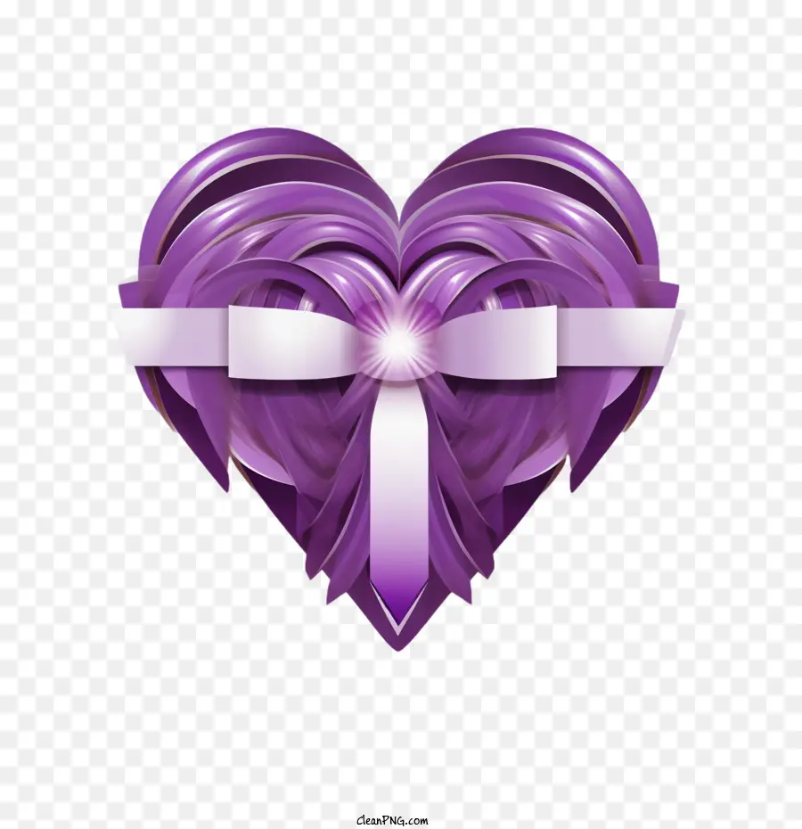 Journée Du Cœur Violet，Coeur De Ruban Violet PNG