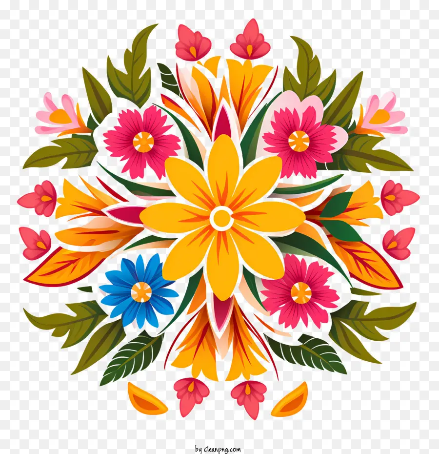 Le Nom Est Floral Rangoli，Fleur PNG