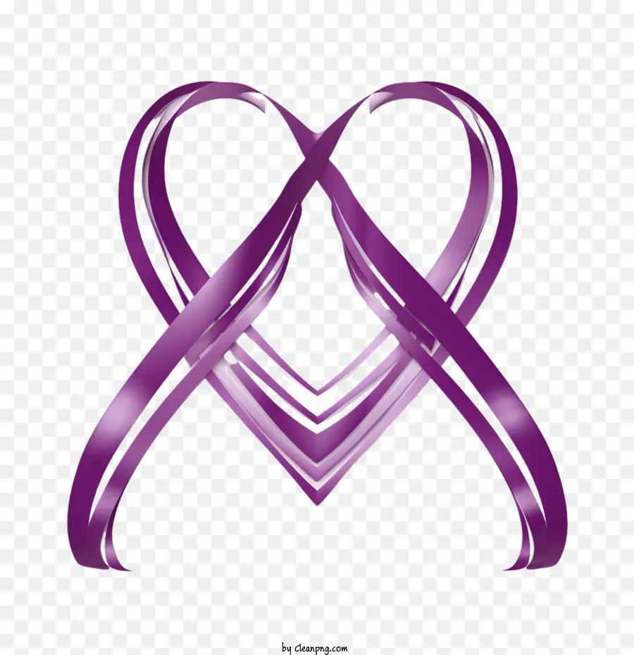 Journée Du Cœur Violet，Ruban Violet PNG