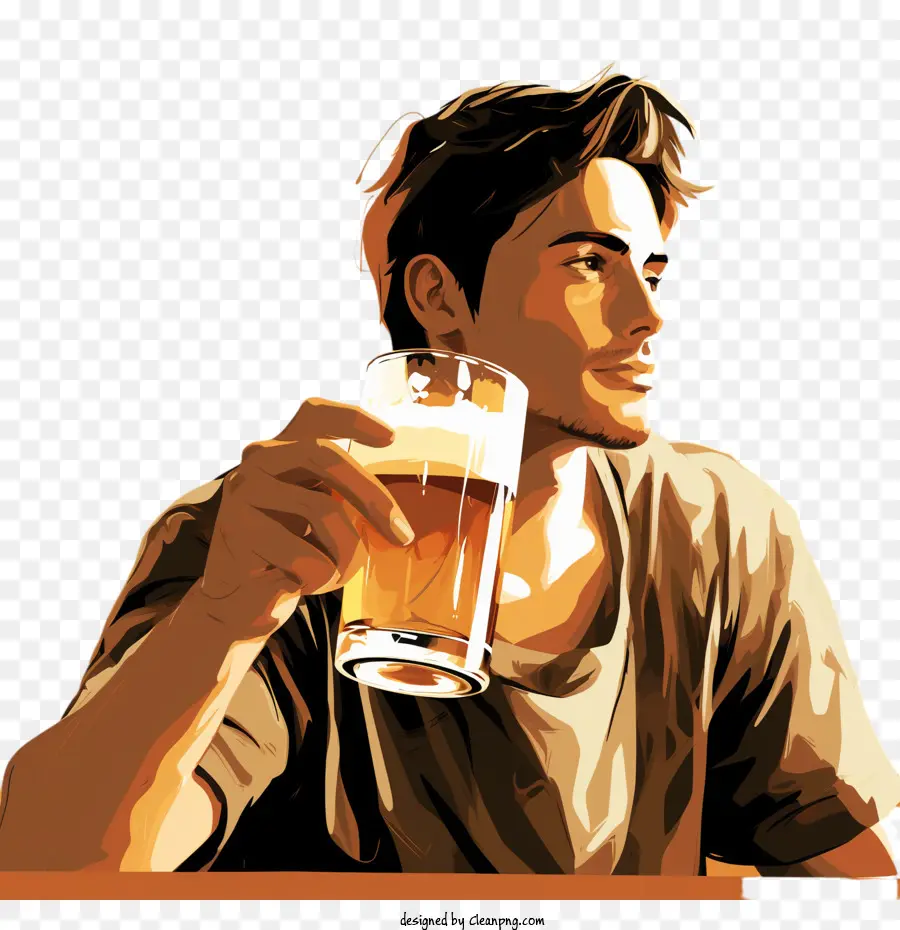 Journée Des Amateurs De Bière，Homme Avec De La Bière PNG