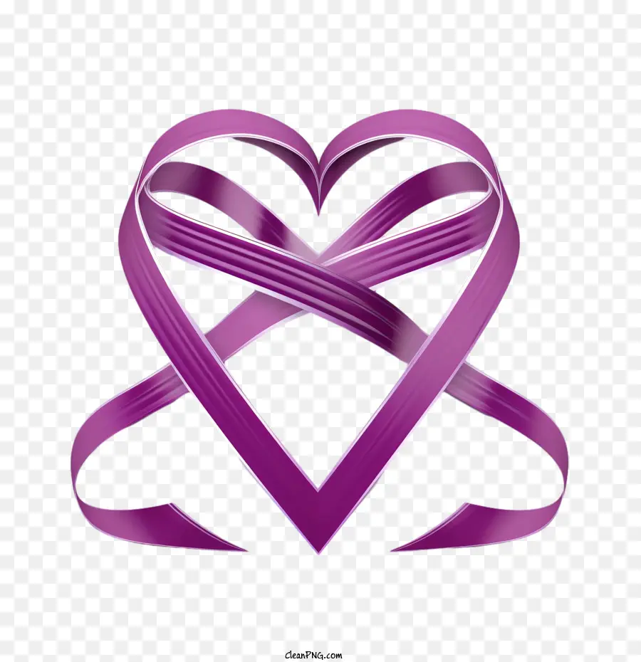 Journée Du Cœur Violet，Coeur De Ruban Violet PNG