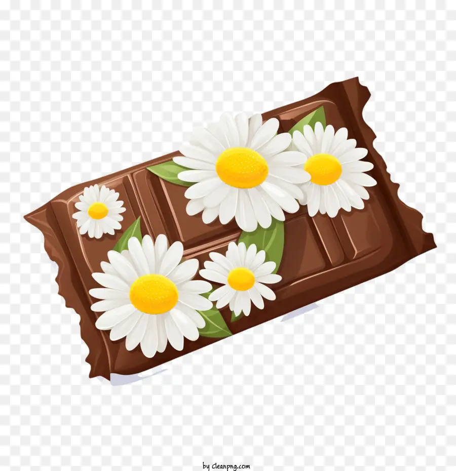 Journée Internationale Du Chocolat，Tablette De Chocolat Aux Fleurs PNG