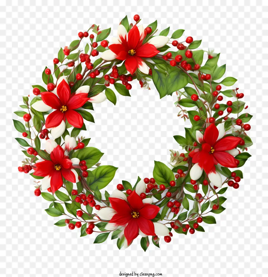 Couronne De Houx De Noël，Couronne Florale PNG