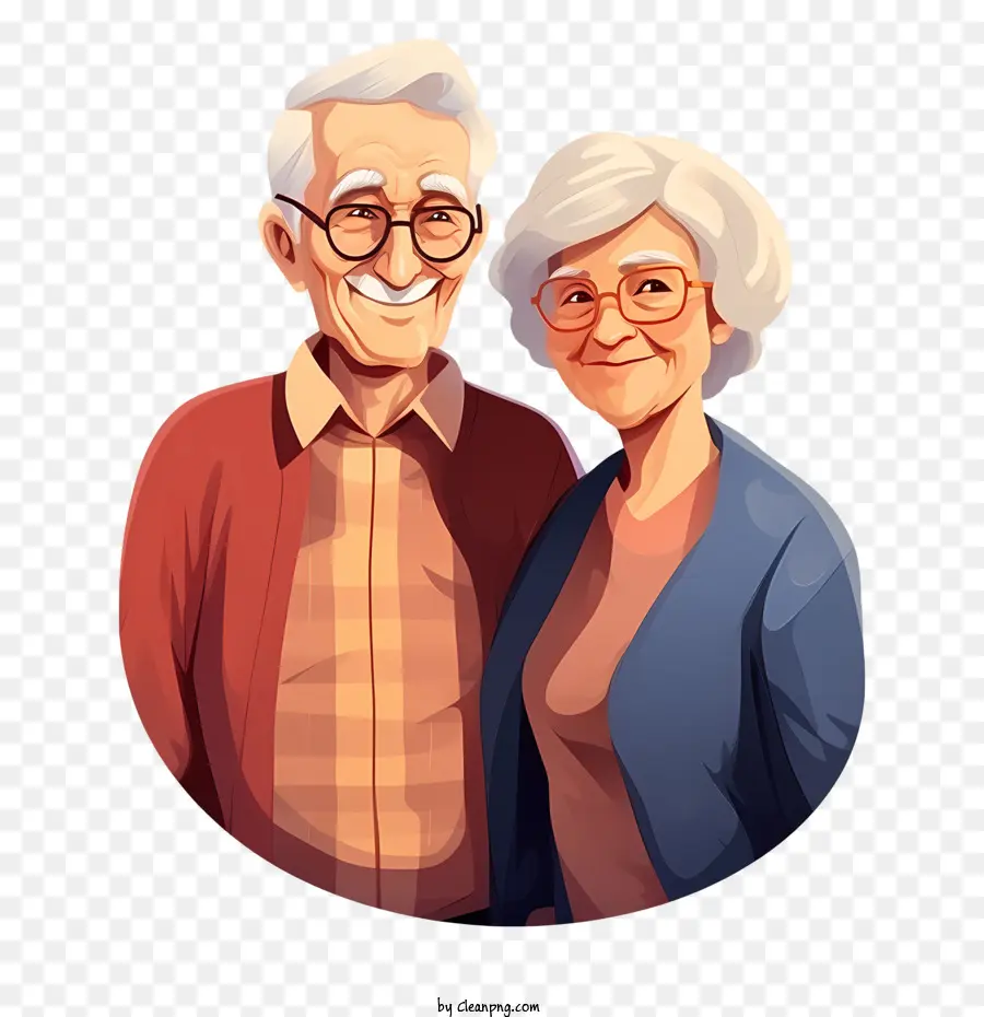 Les Grands Parents De Jour，Couple De Personnes âgées PNG