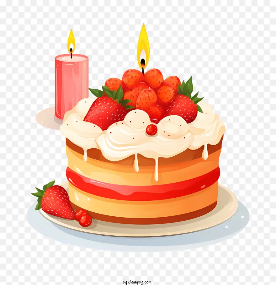 Gâteau D'anniversaire，Gâteau à La Fraise PNG