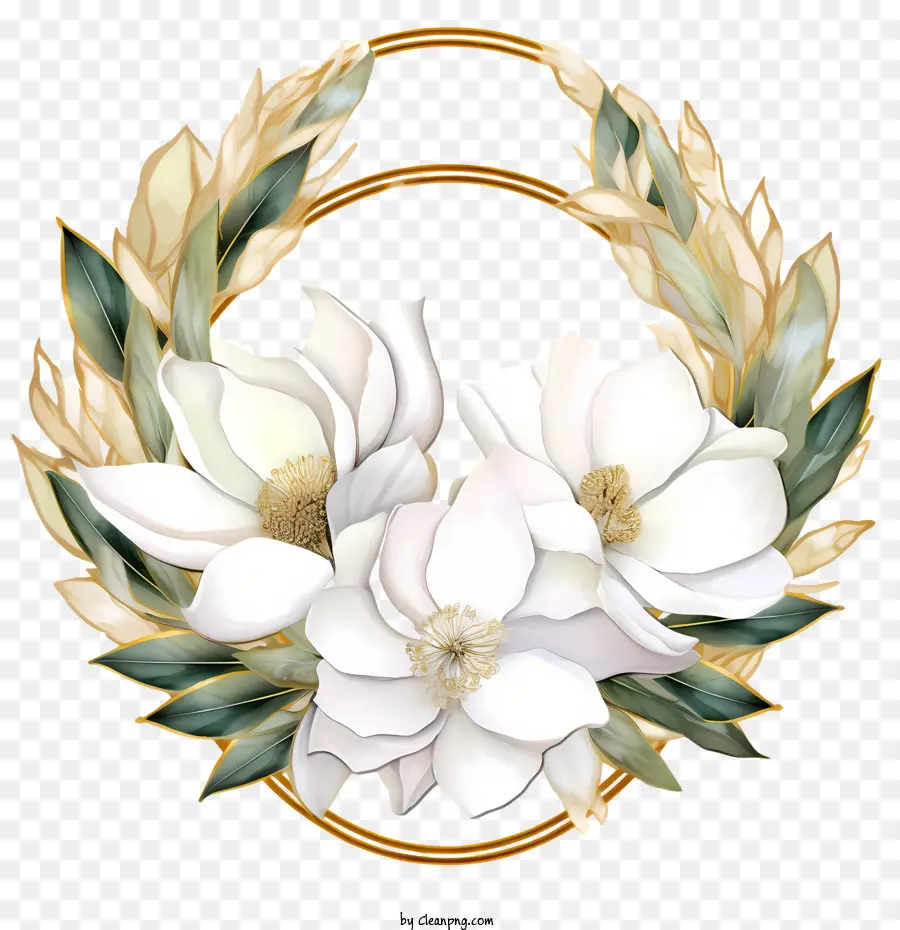 Couronne De Magnolia，Fleurs Blanches PNG