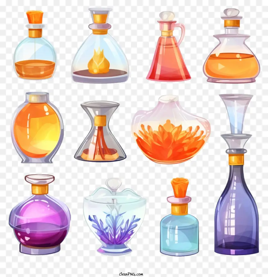 Flacon De Parfum，Diverses Bouteilles PNG