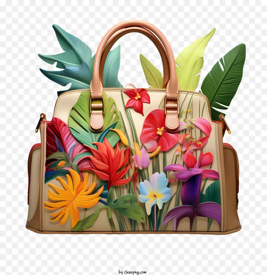 Journée Du Sac à Main，Sac à Main Fleuri PNG