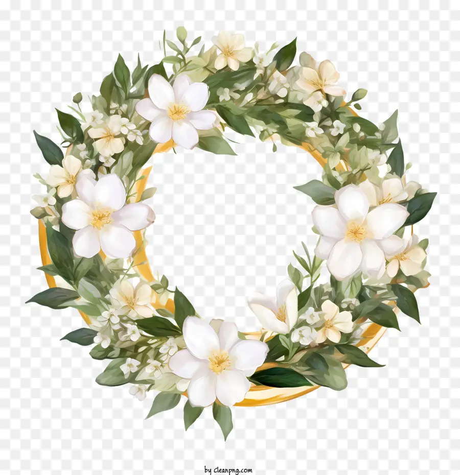 Couronne De Jasmin，Couronne De Coeur Floral PNG