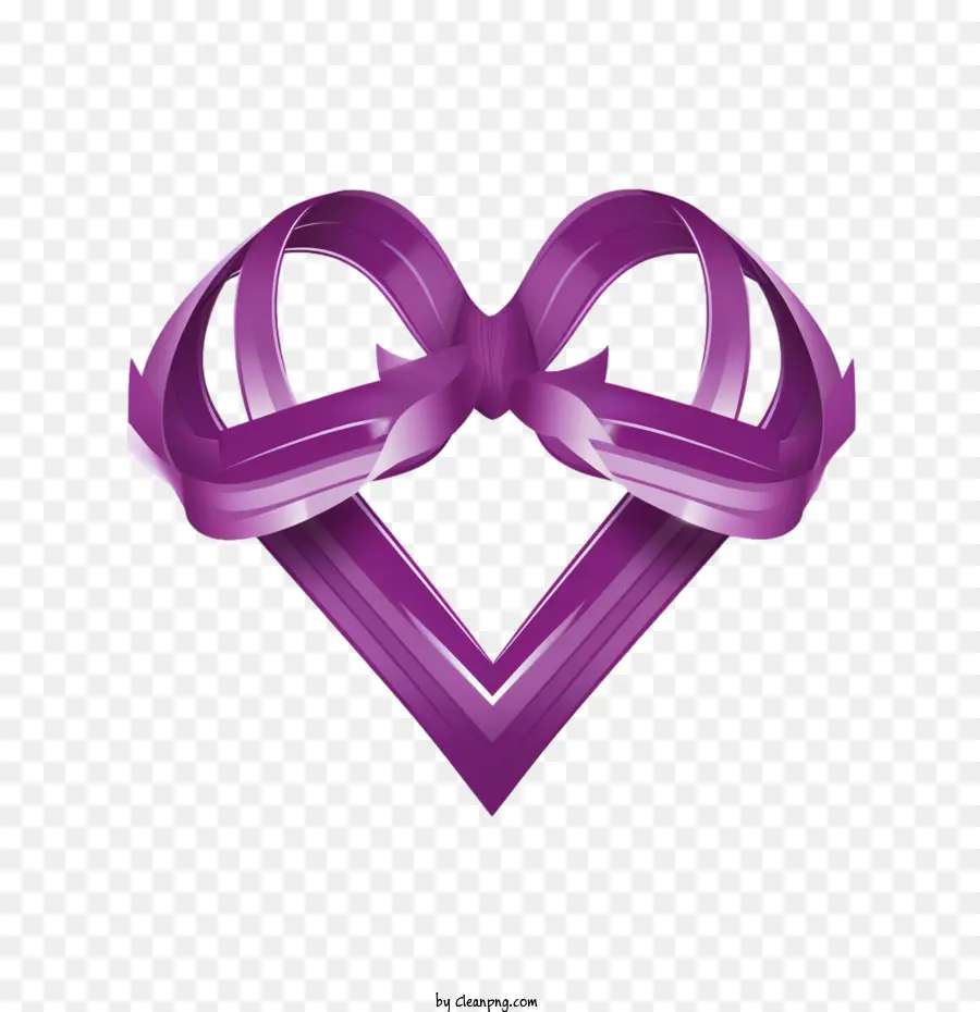 Journée Du Cœur Violet，Coeur De Ruban Violet PNG