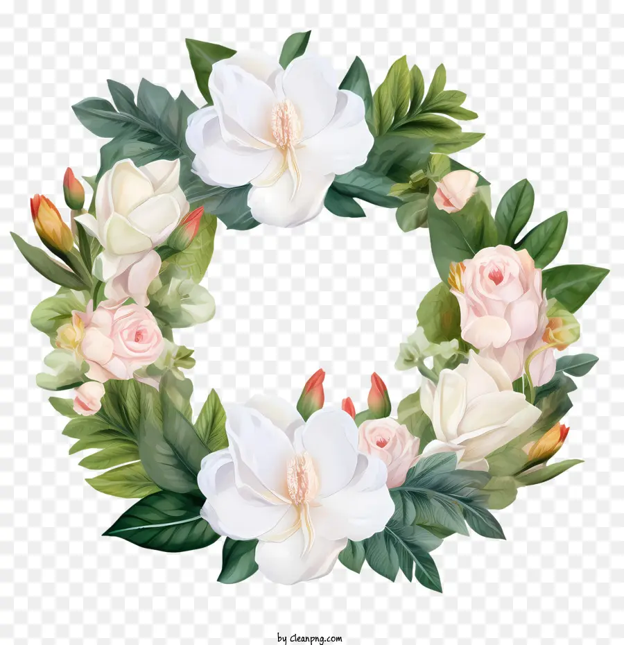 Couronne De Gardénia，Couronne De Fleurs Blanches PNG