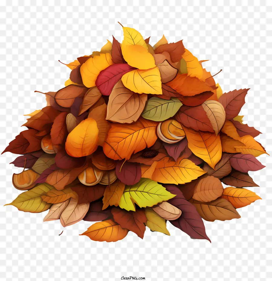 Tas De Feuilles，Feuilles D'automne PNG