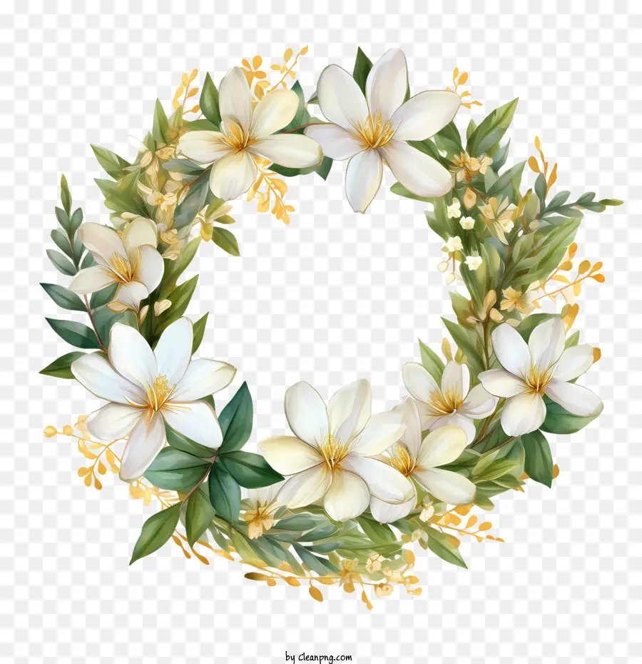 Couronne De Jasmin，Couronne Florale PNG