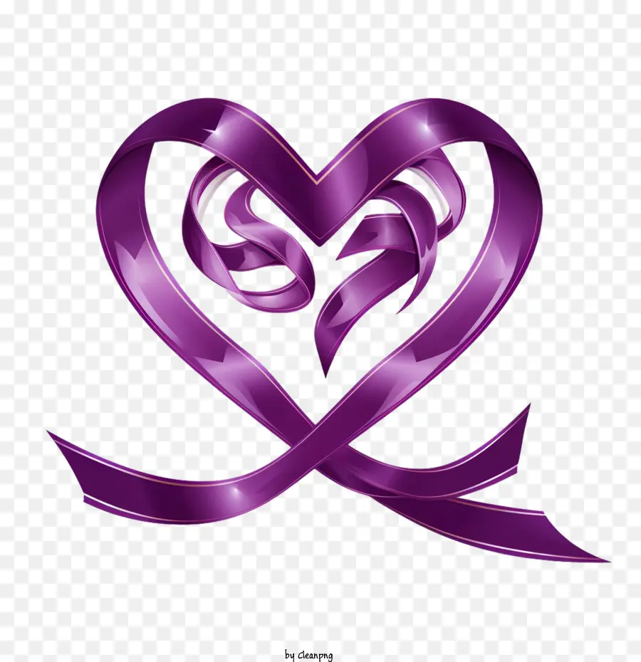 Journée Du Cœur Violet，Coeur De Ruban Violet PNG