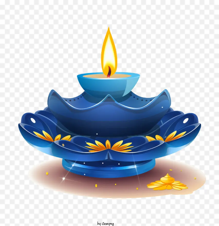 Deepavali，Diya Bleue PNG