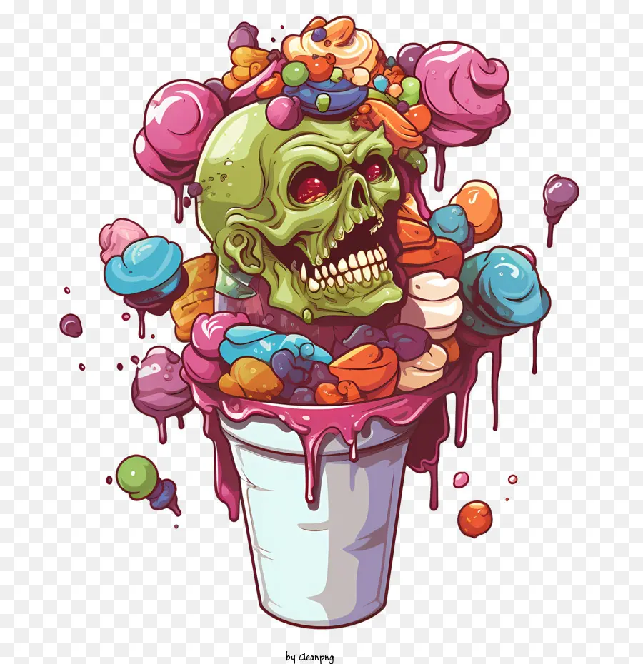 Glace Aux Zombies，Crâne PNG