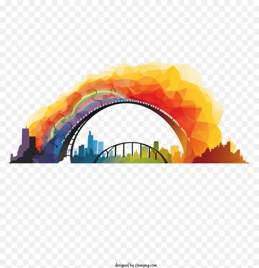 Jour Du Souvenir Du Pont Rainbow，Horizon Coloré PNG