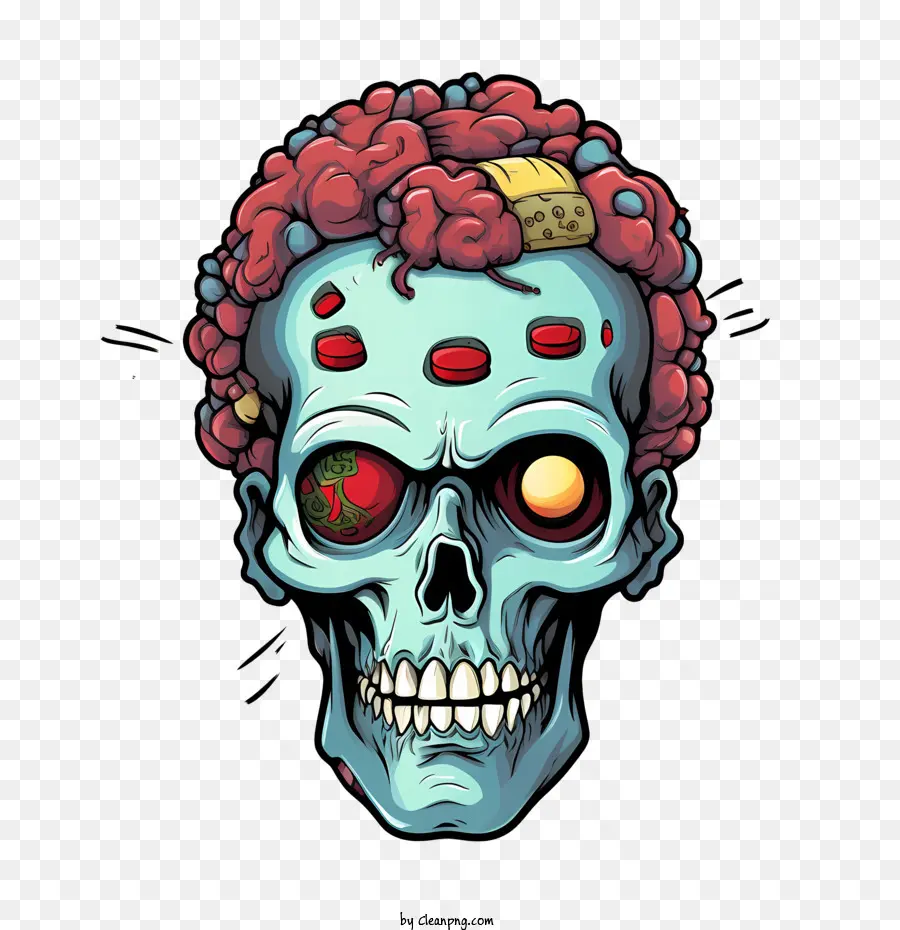 Crâne De Zombie，Tête De Zombie PNG