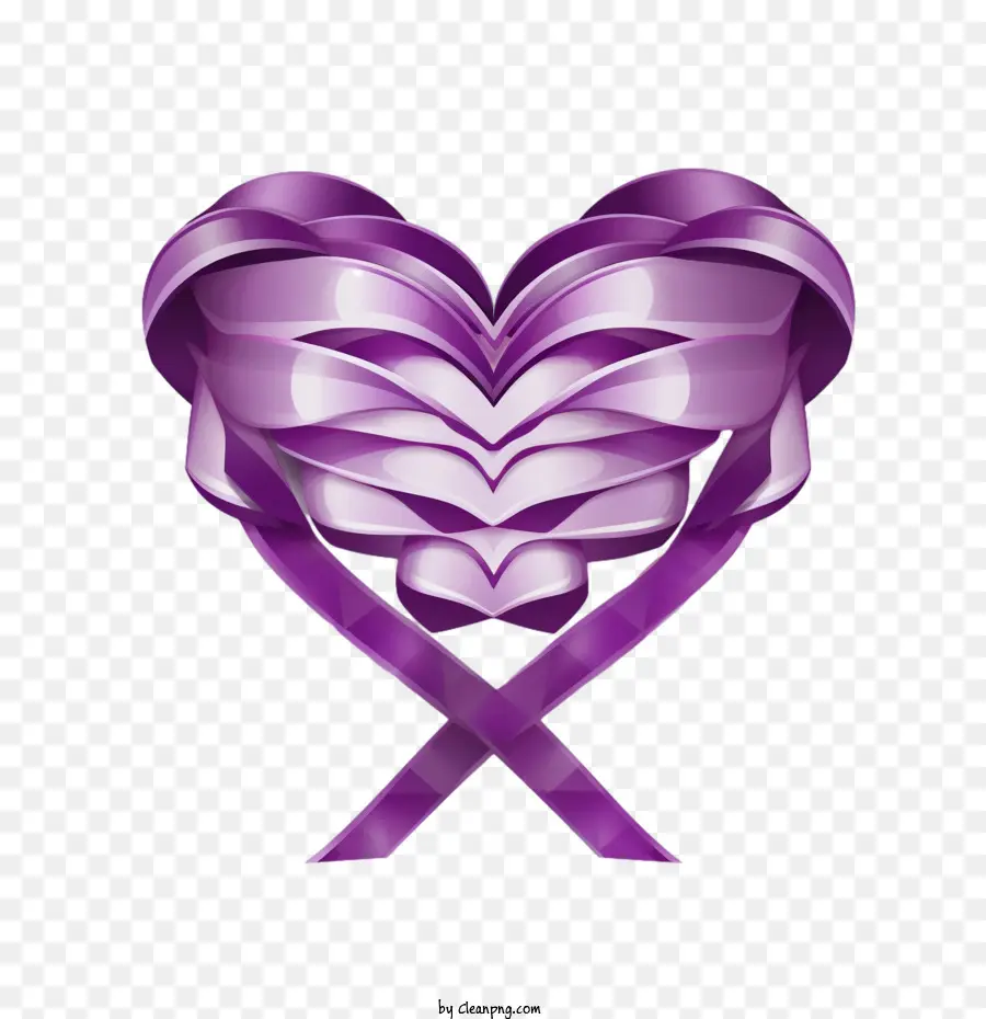 Journée Du Cœur Violet，Coeur De Ruban Violet PNG