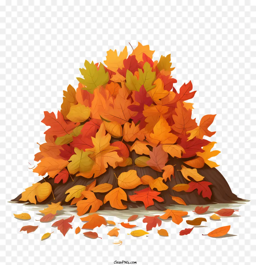 Tas De Feuilles，Feuilles D'automne PNG