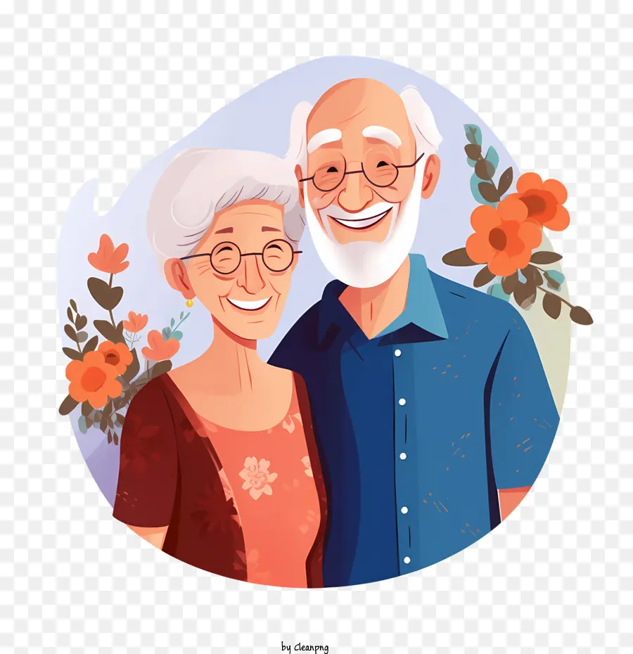 Les Grands Parents De Jour，Couple De Personnes âgées PNG