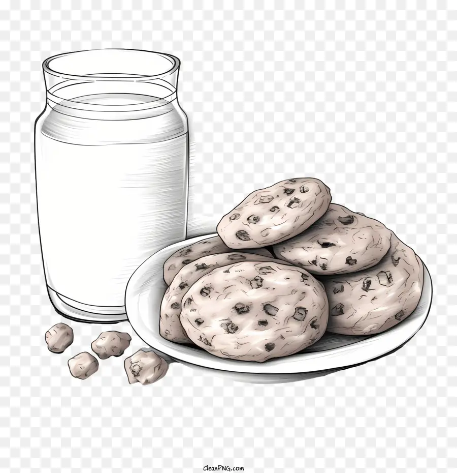 Biscuits Et Lait，Lait Et Biscuits PNG