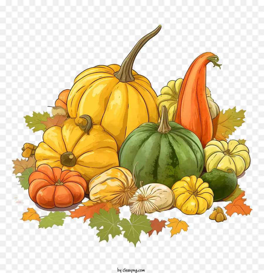 Citrouilles D'automne，Citrouilles Et Courges PNG