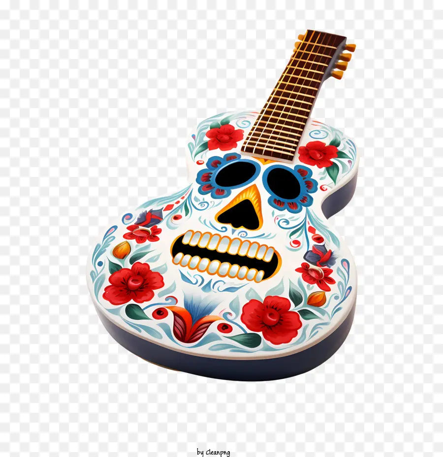 Jour Des Morts，Guitare Décorée PNG