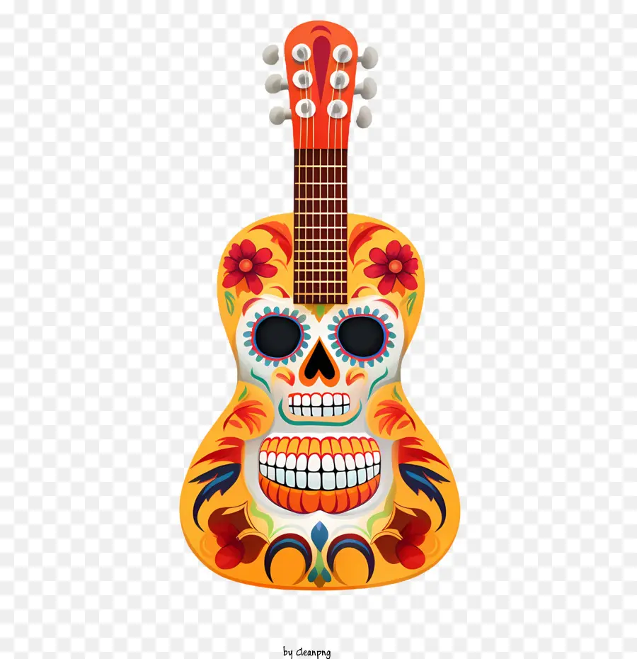 Jour Des Morts，Guitare Décorée PNG