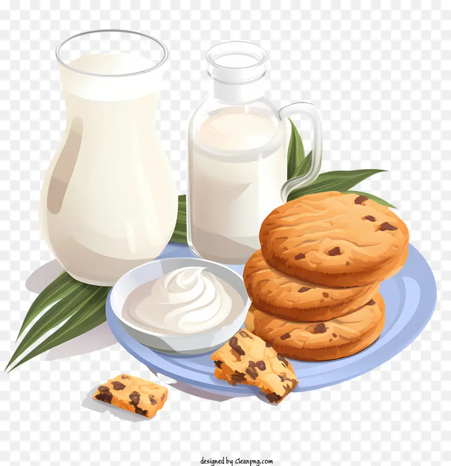 Biscuits Et Lait，Lait Et Biscuits PNG