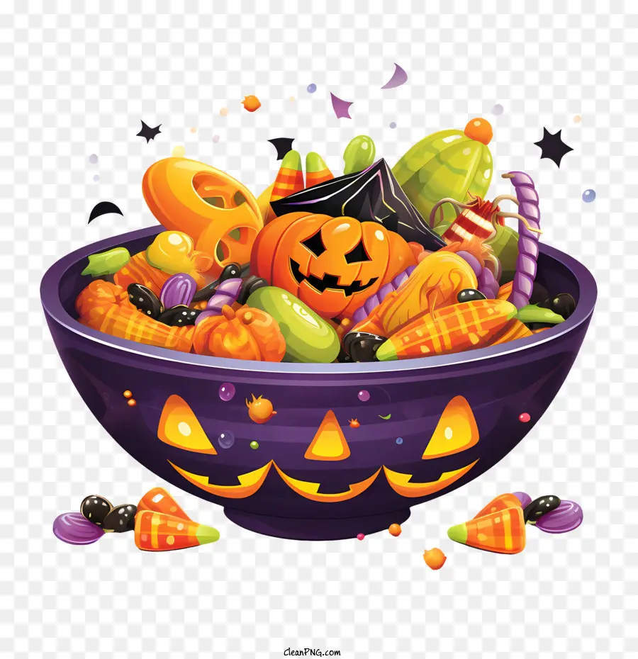 Bol De Bonbons D'halloween，Citrouille D'halloween PNG