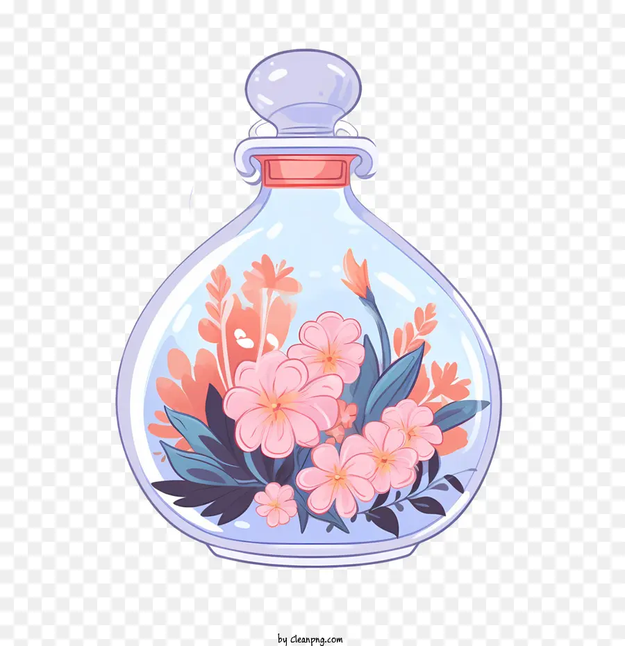 Flacon De Parfum，Bouteille De Fleurs PNG