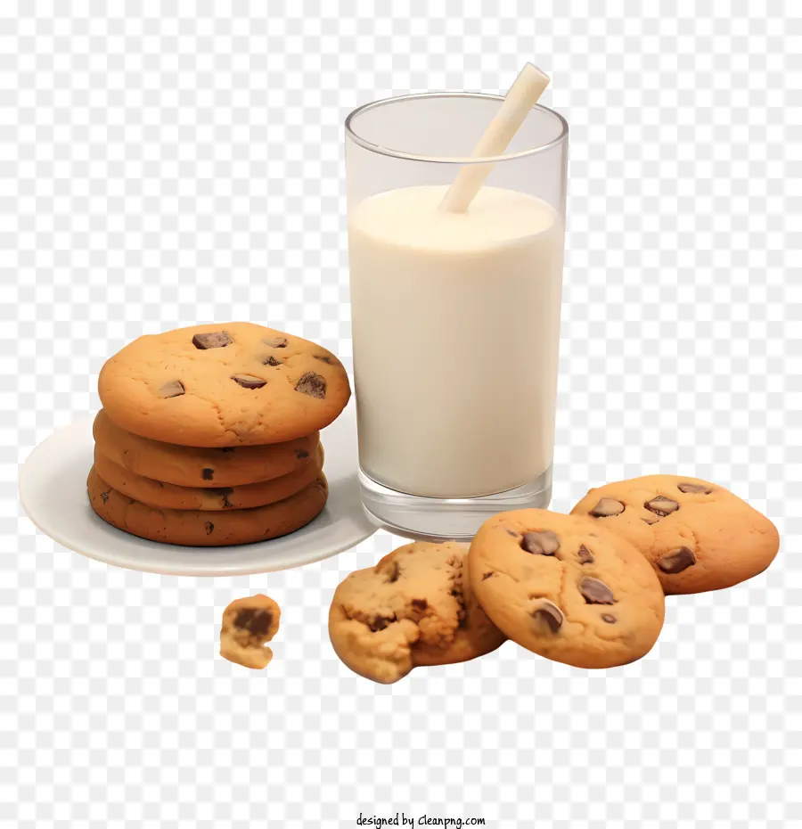 Biscuits Et Lait，Pépite De Chocolat PNG