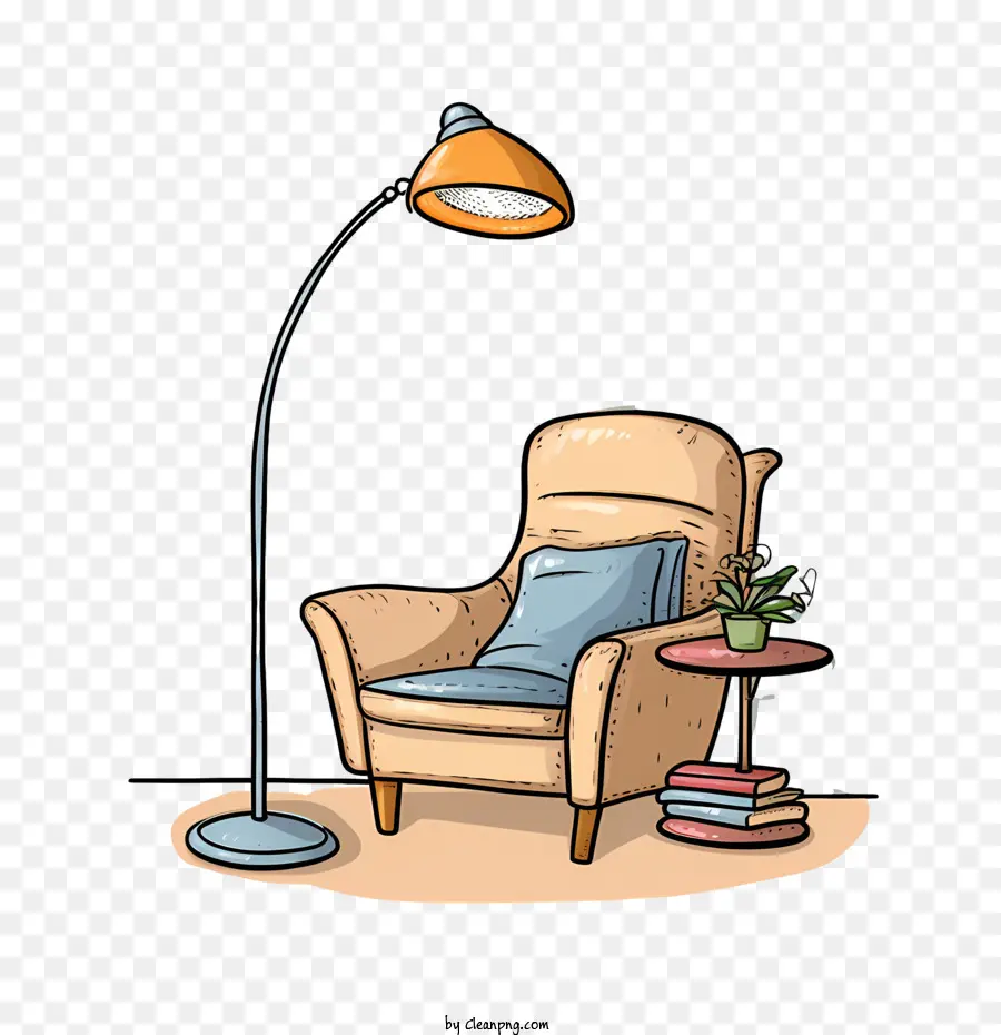 Canapé Et Lampe，Fauteuil Bleu PNG