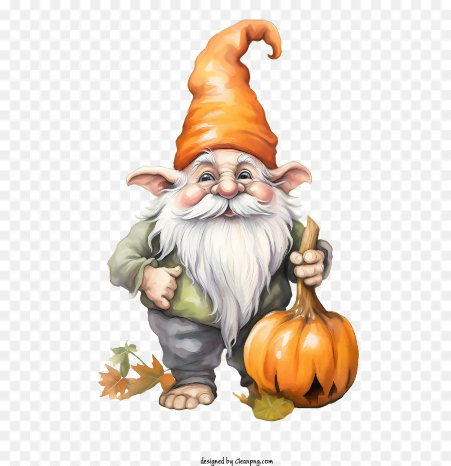 Gnome，Gnome Avec Citrouille PNG