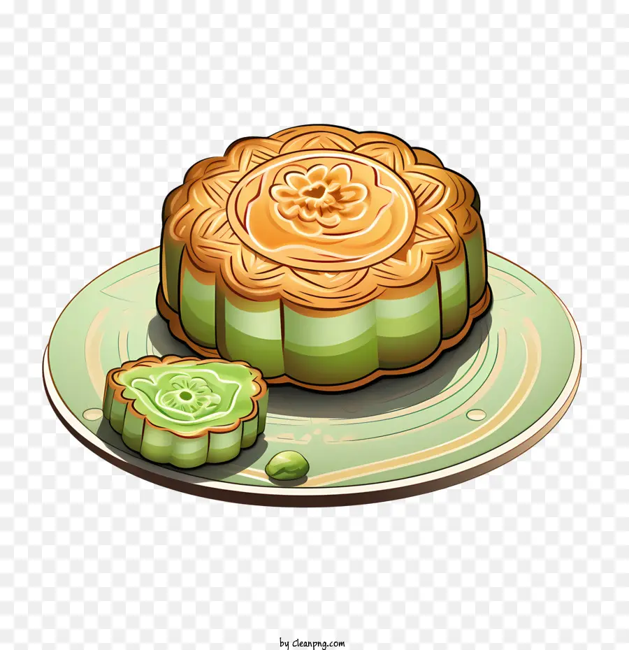 Gâteau De Lune Vert，Gâteau De Lune PNG