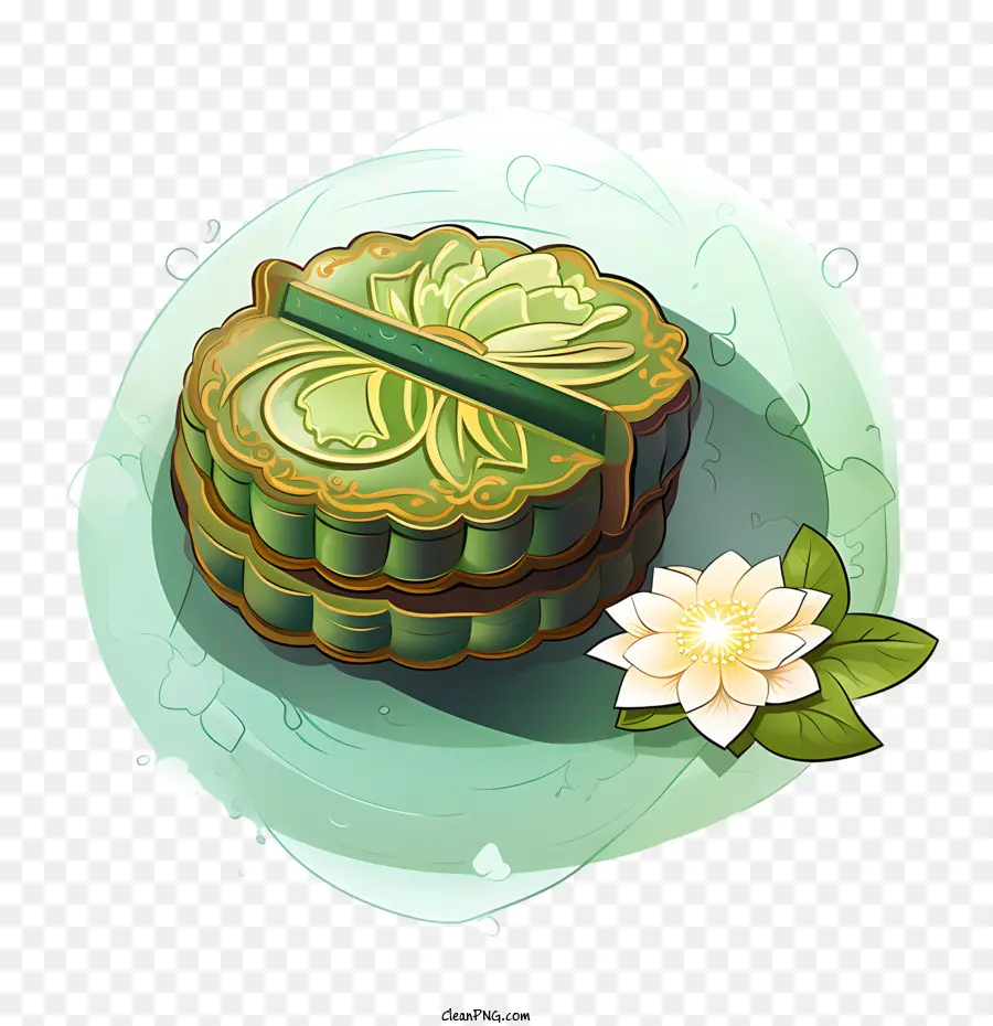 Gâteau De Lune Vert，Gâteau De Lune PNG