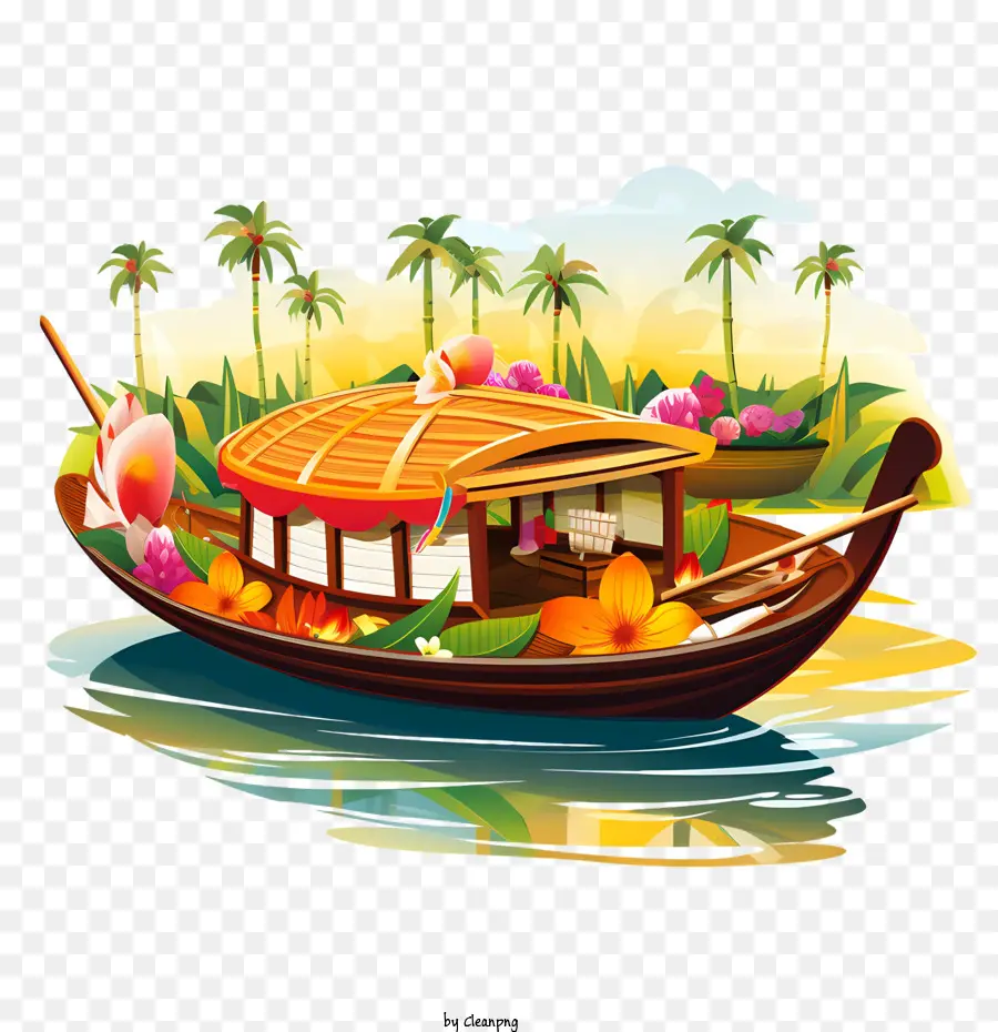 Bateau Onam，Bateau Décoré PNG