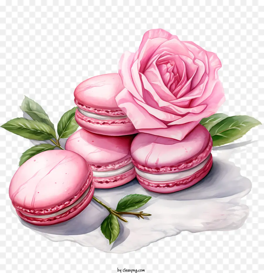 Journée Du Macaron，Macarons Et Roses PNG