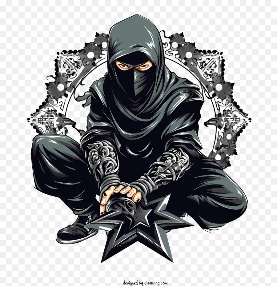 Journée Internationale Des Ninjas，Ninja En Noir PNG