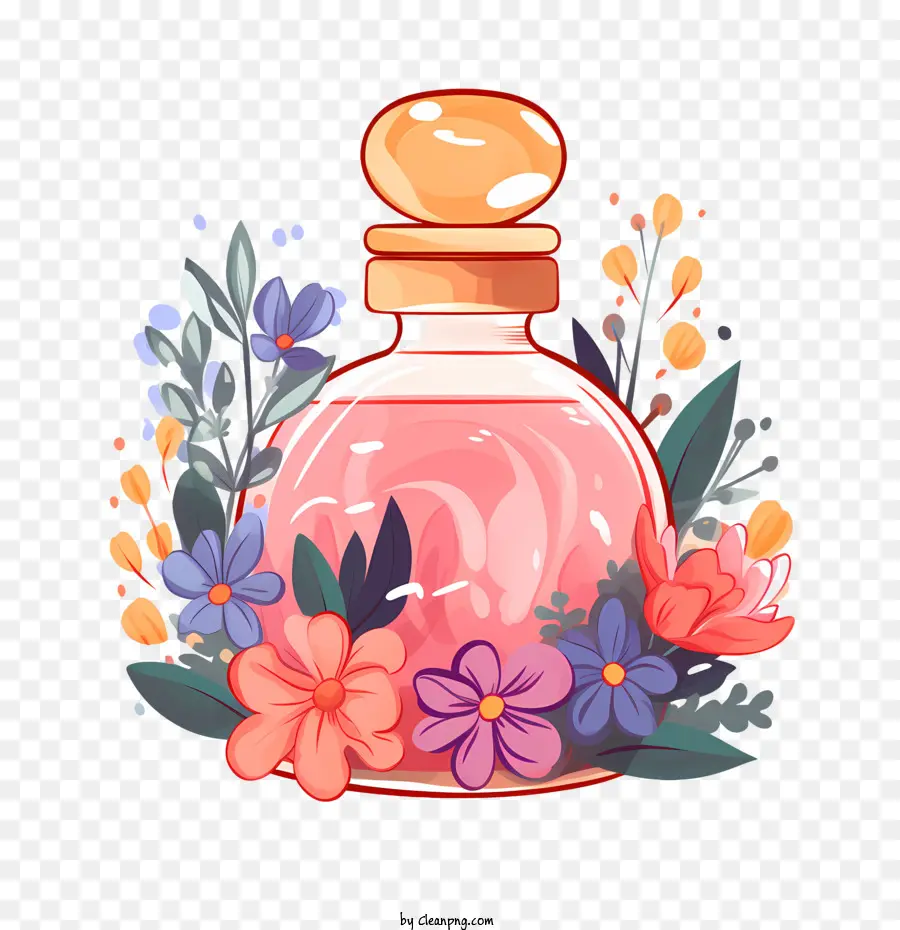 Flacon De Parfum，Fleurs PNG