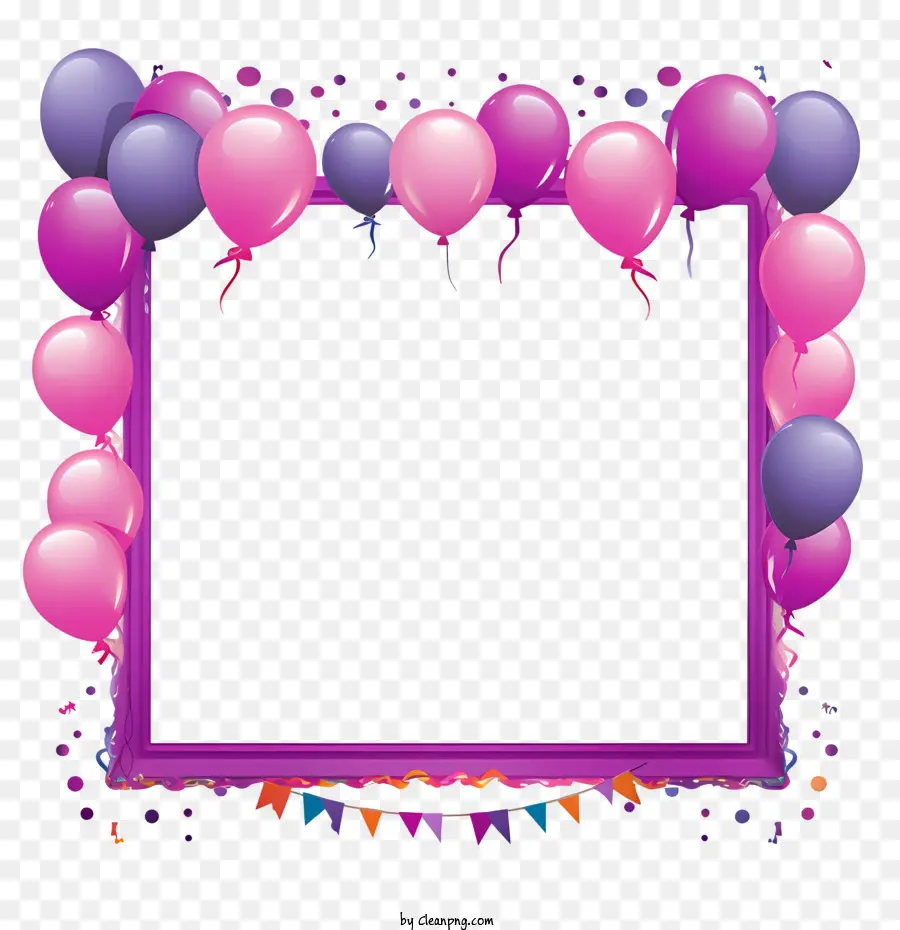 Anniversaire Cadre，Ballons PNG