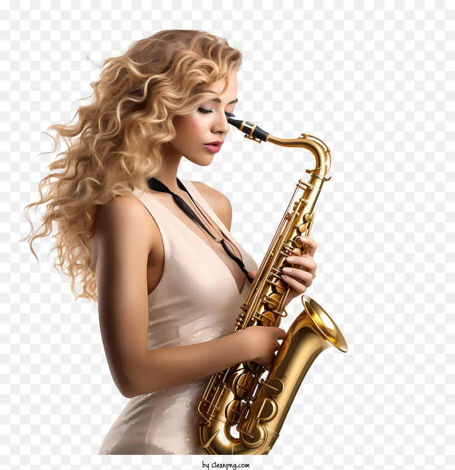 Saxophone Jour，Femme PNG