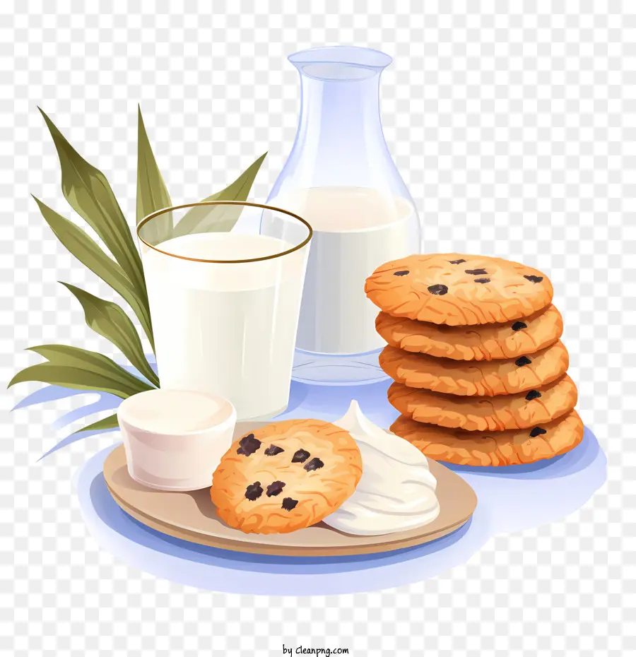 Biscuits Et Lait，Lait Et Biscuits PNG