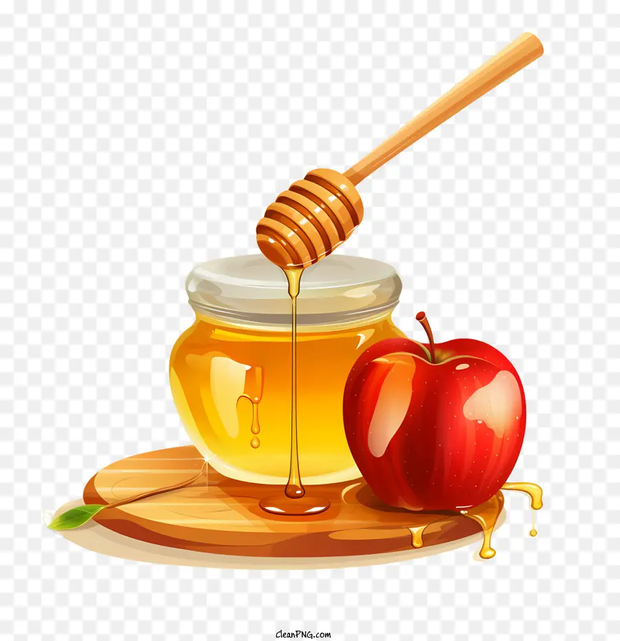 Pot De Miel，Pomme Et Miel PNG