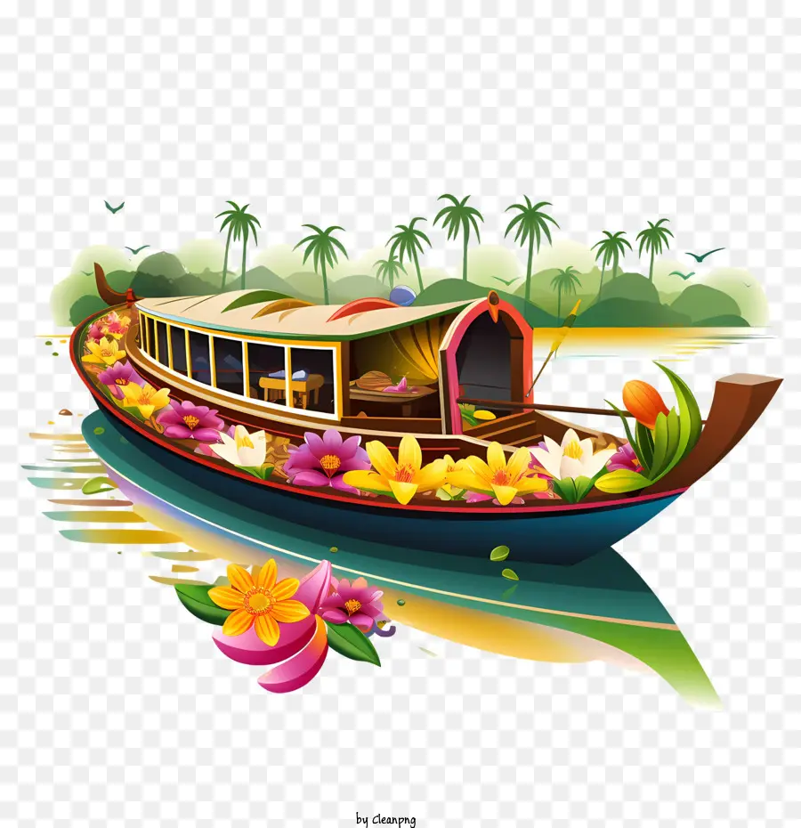 Bateau Onam，Bateau Coloré PNG