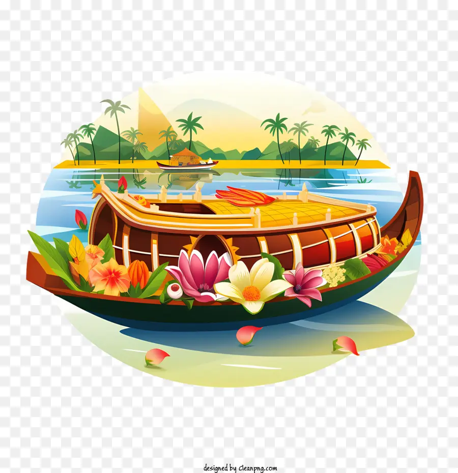 Bateau Onam，Bateau Décoré PNG